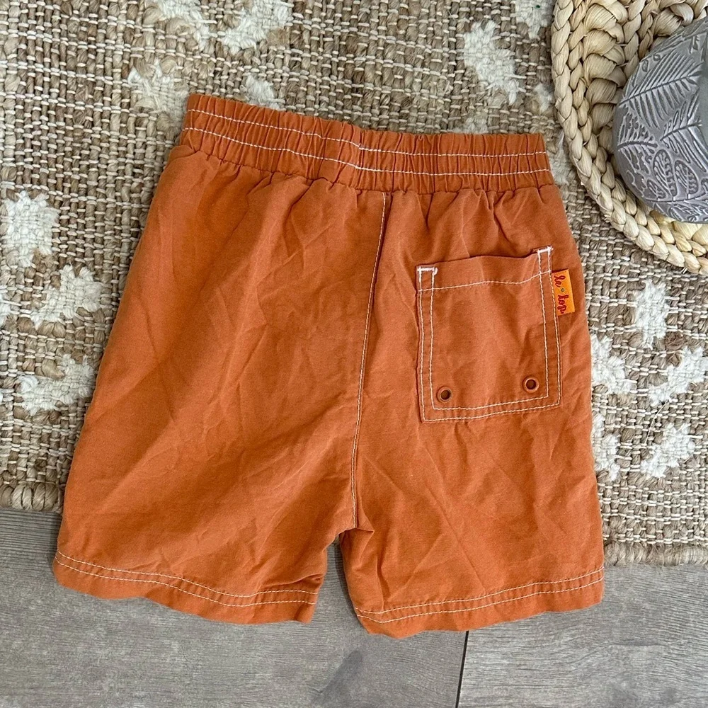 Y2K Le Top Baby Toddler Boy Swim Trunks Rustic Burnt Orange Size 12 Months